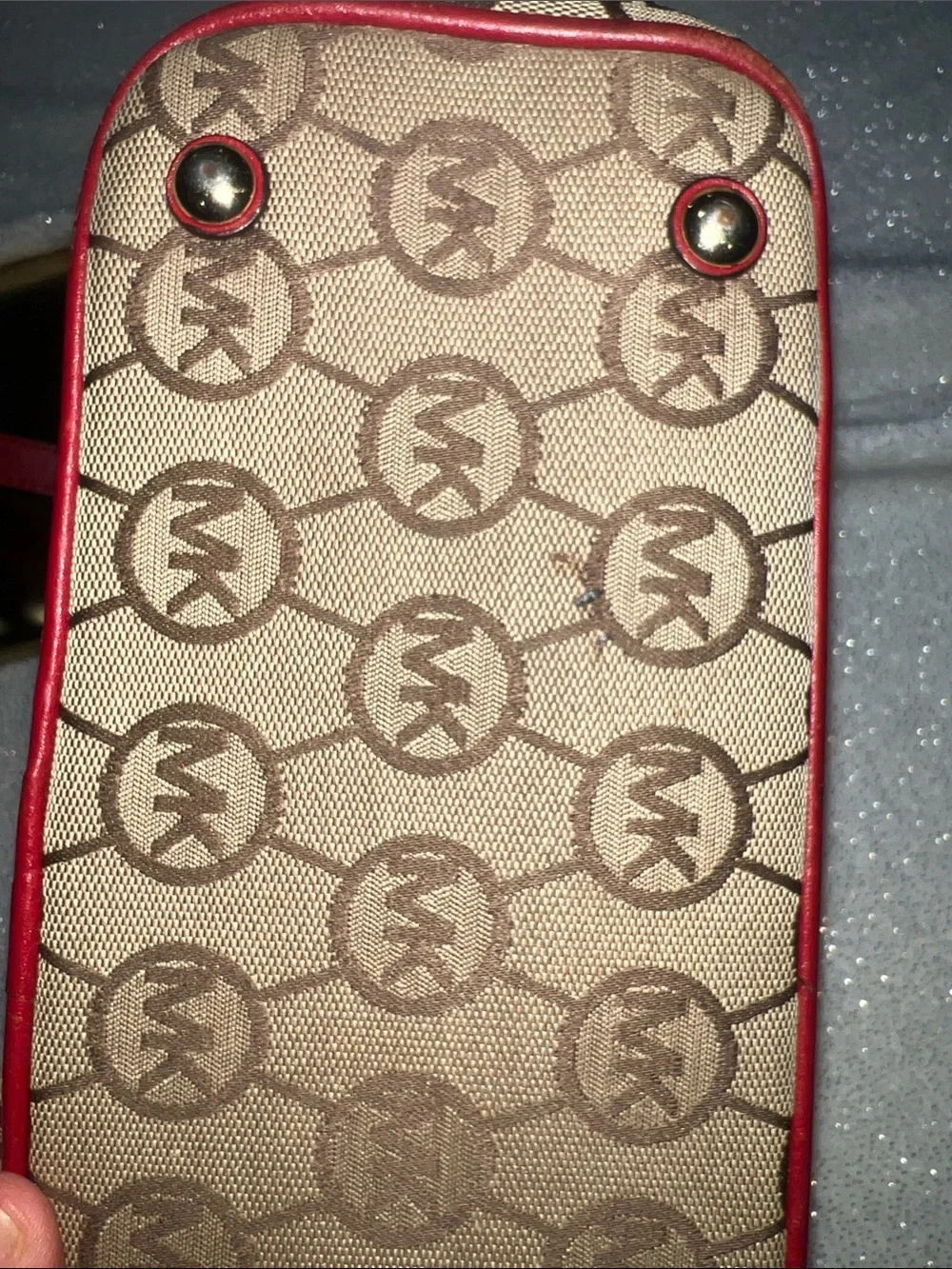 Michael Kors Beige Logo Tote with Red Trim - Picture 11 of 11